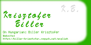 krisztofer biller business card